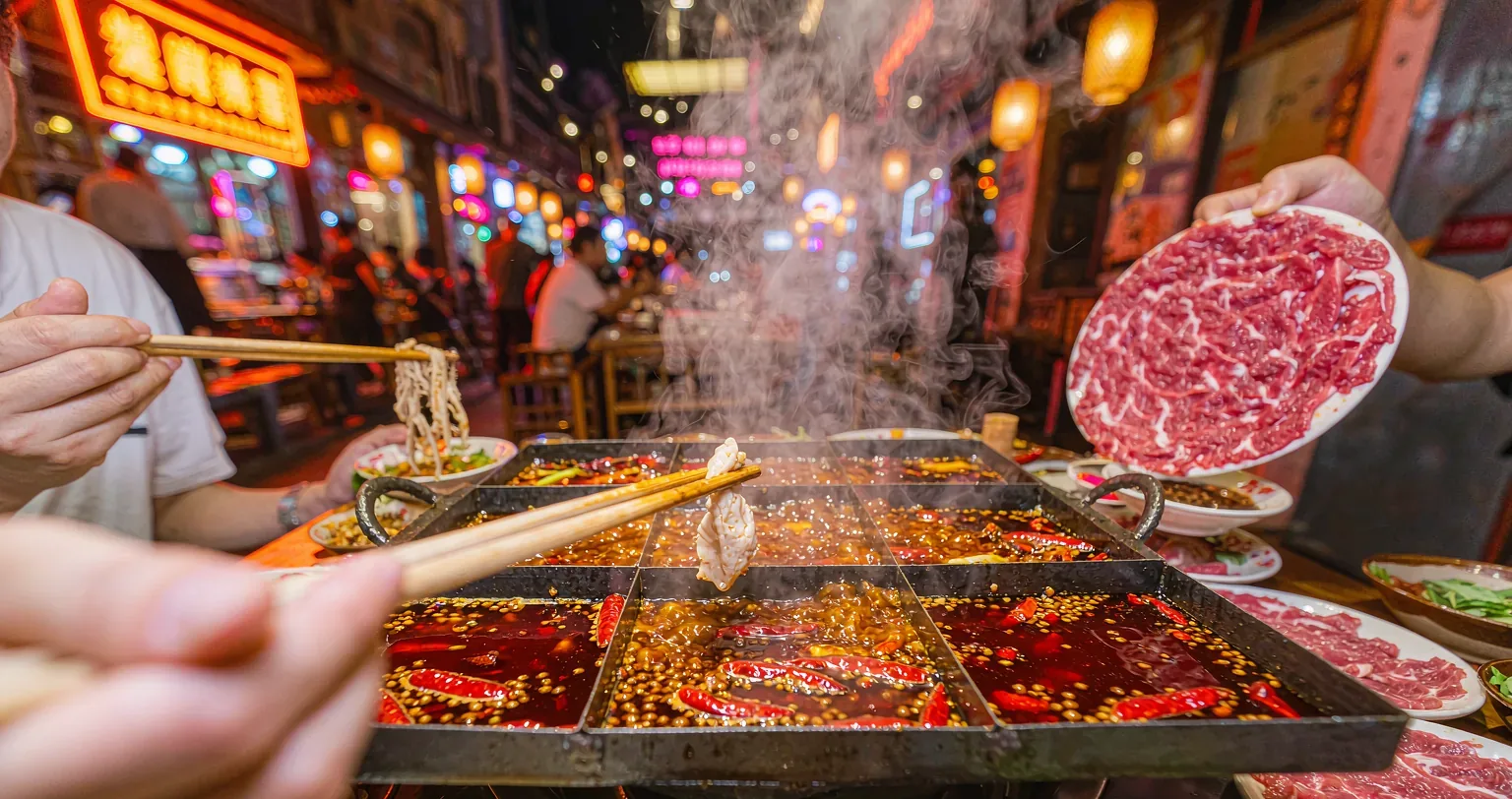 Chongqing hotpot &mdash; chilli and numbing pepper, boiling